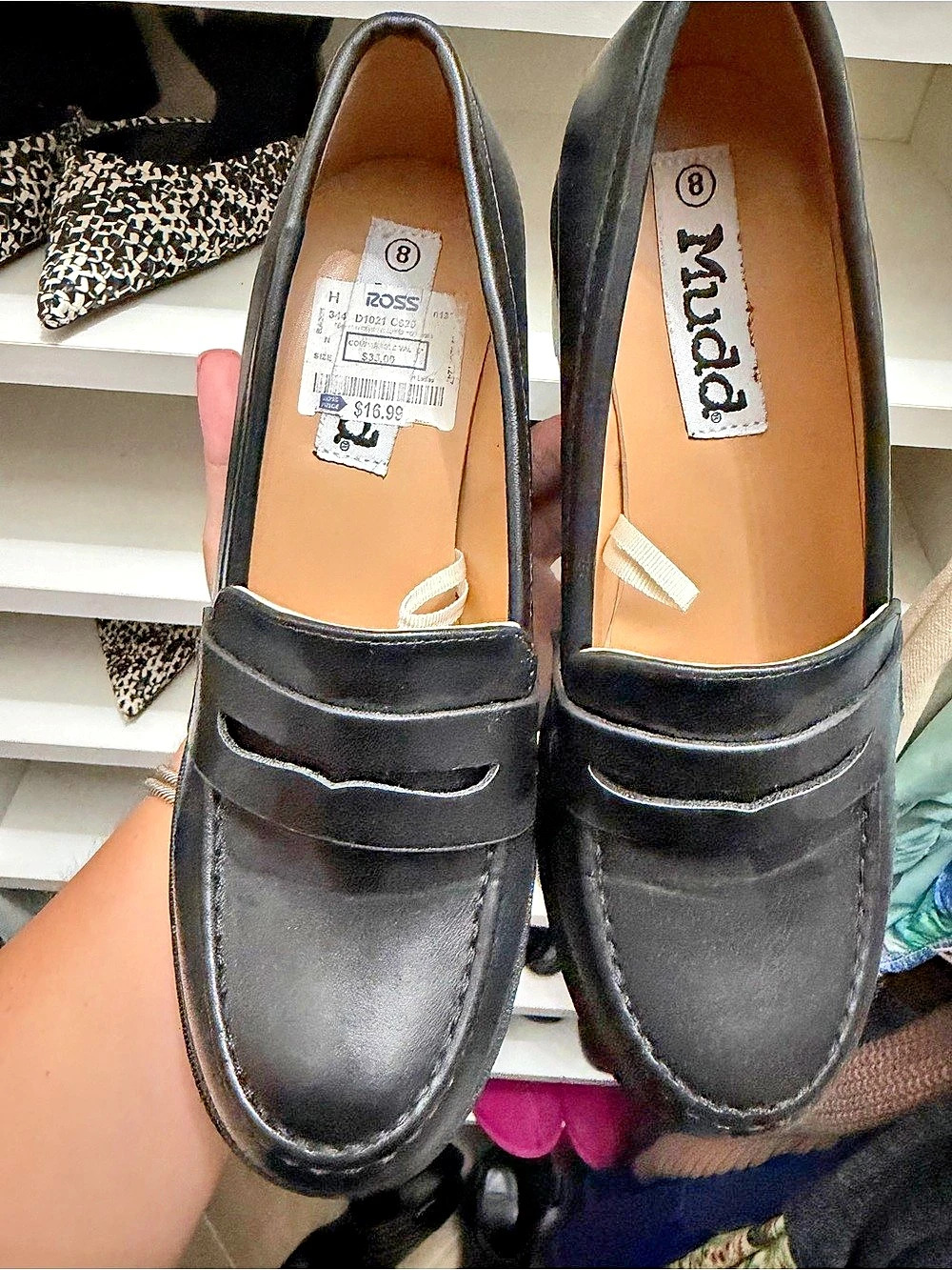 Mudd Black Chunky Lug Sole Penny Loafers Size 8